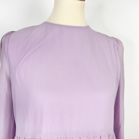 Altar'd State lavender purple long sleeve chiffon dress size Medium - Picture 5 of 7